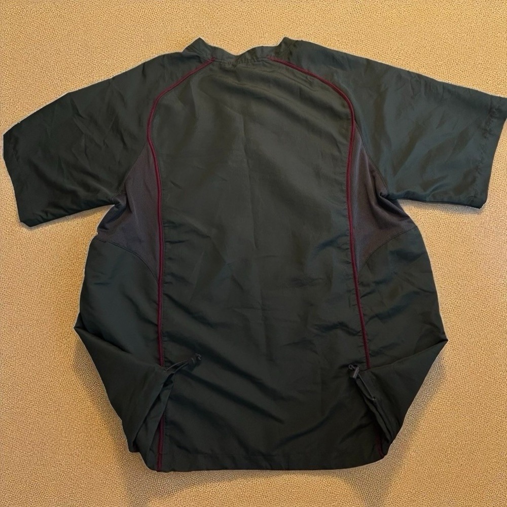 VTG Nike Team Fit Dry Baseball Pullover XL Green Maroon Quarter Zip‎ Warm-Up Y2K - Picture 5 of 6